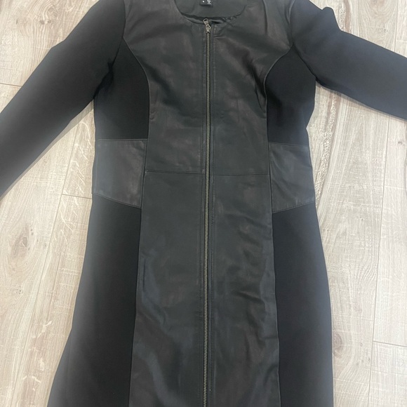 NWT SAS “Jade” black leather  dress 8 - Picture 3 of 16